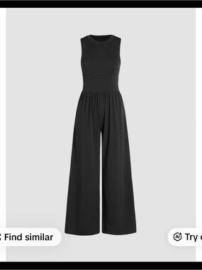 Cider Black Sleeveless Wide-Leg Jumpsuit